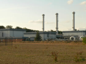 Instalaciones de almacenamiento subterráneo de gas natural en Rehden, Alemania, fotografía de archivo de 2022
