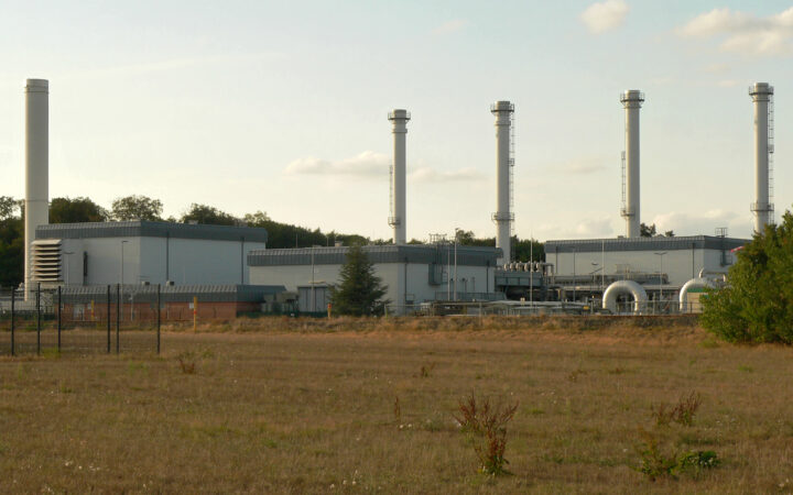 Instalaciones de almacenamiento subterráneo de gas natural en Rehden, Alemania, fotografía de archivo de 2022