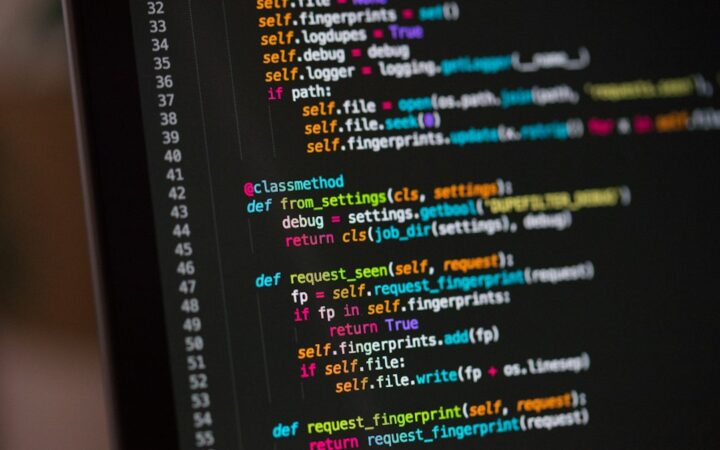 Pantalla de código de programación