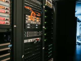 Racks de servidores en un centro de datos