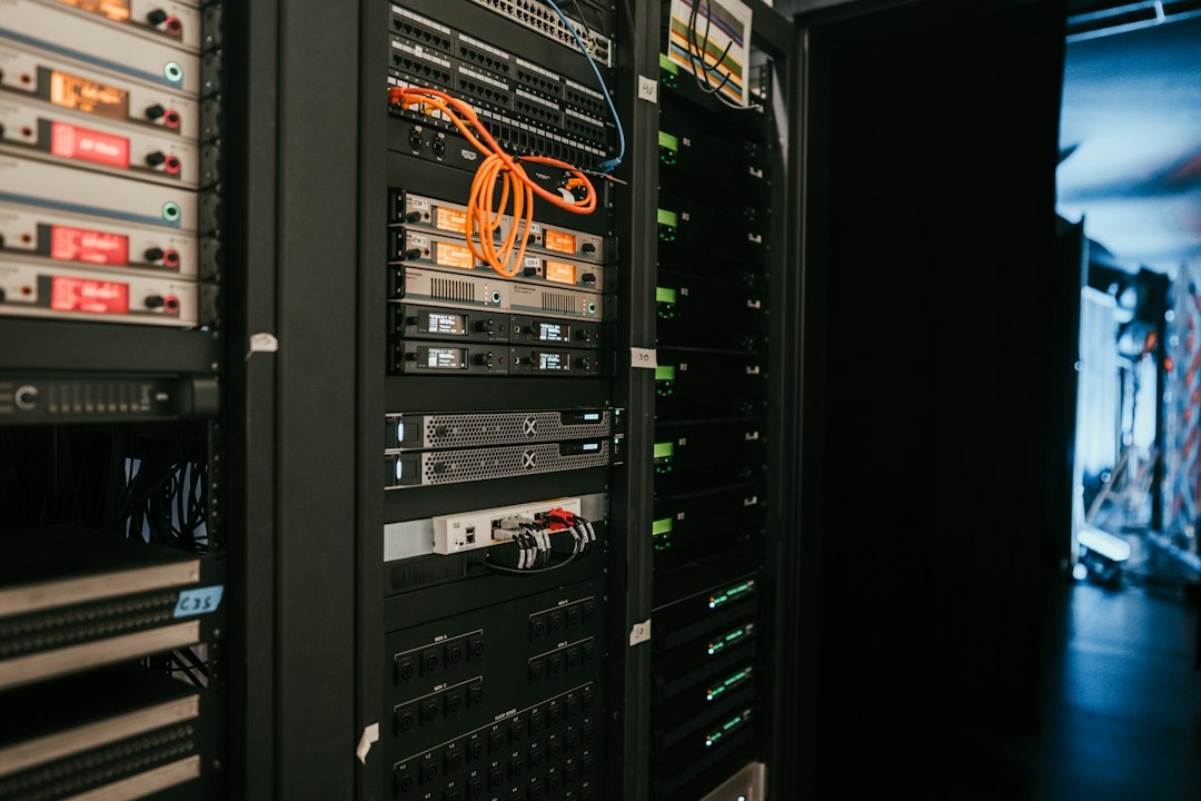 Racks de servidores en un centro de datos