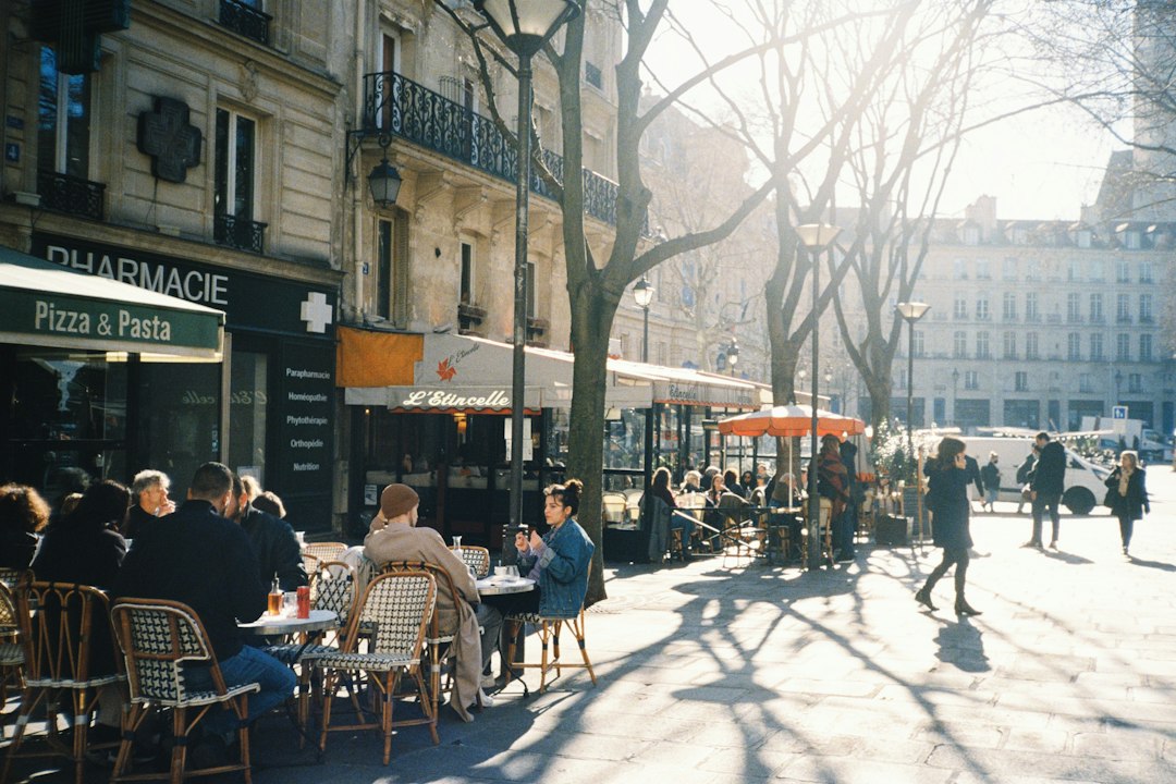 Calle comercial de París con peatones