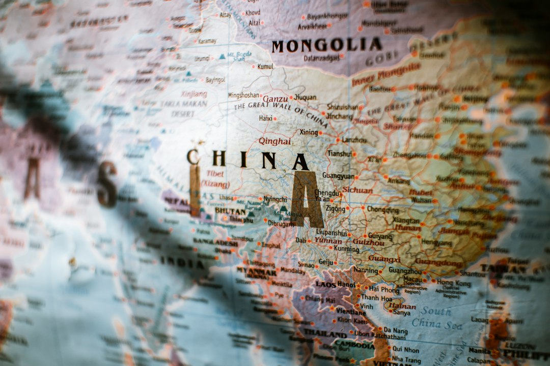 Mapa de China relacionado con tecnología y exportaciones