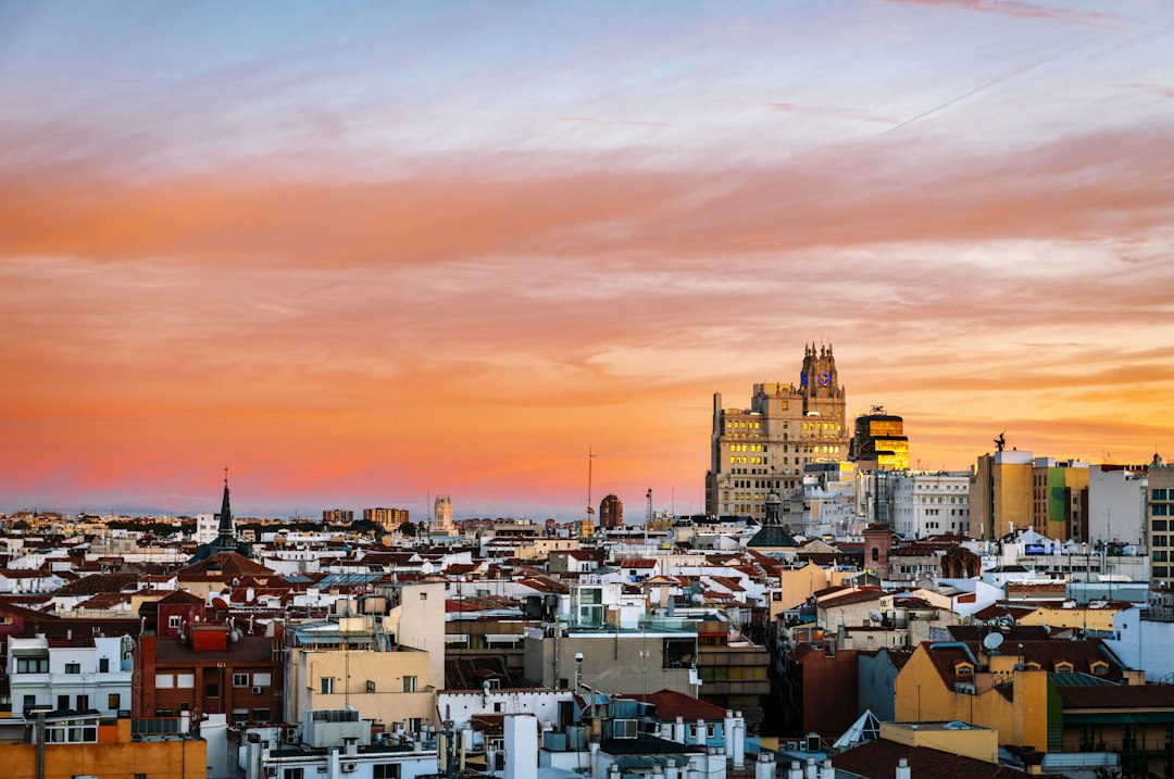 Vista aérea del skyline de Madrid