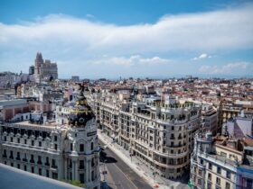Distrito financiero y edificios de oficinas en Madrid