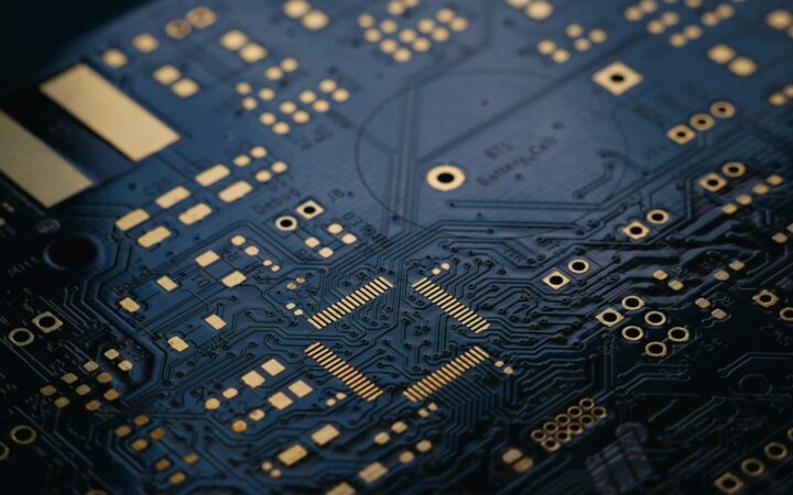 Placa electrónica con procesadores utilizados en dispositivos móviles