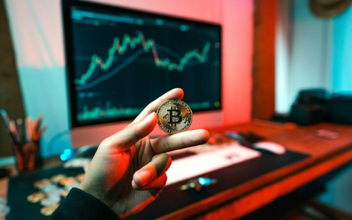 Representación de bitcoin y mercado de criptomonedas