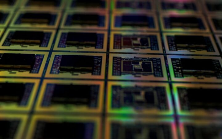 Oblea de silicio utilizada en la fabricación de semiconductores
