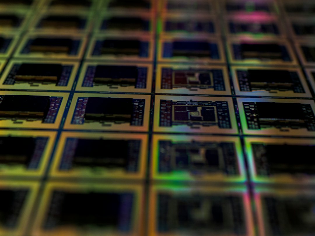 Oblea de silicio utilizada en la fabricación de semiconductores